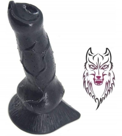 Dildos Animal Penis 7.3" Realistic Wolf Dildo Big Size Cock Anal Plugs Artificial Sex Toys (Black) - Black - CS183YIIQI5 $34.67