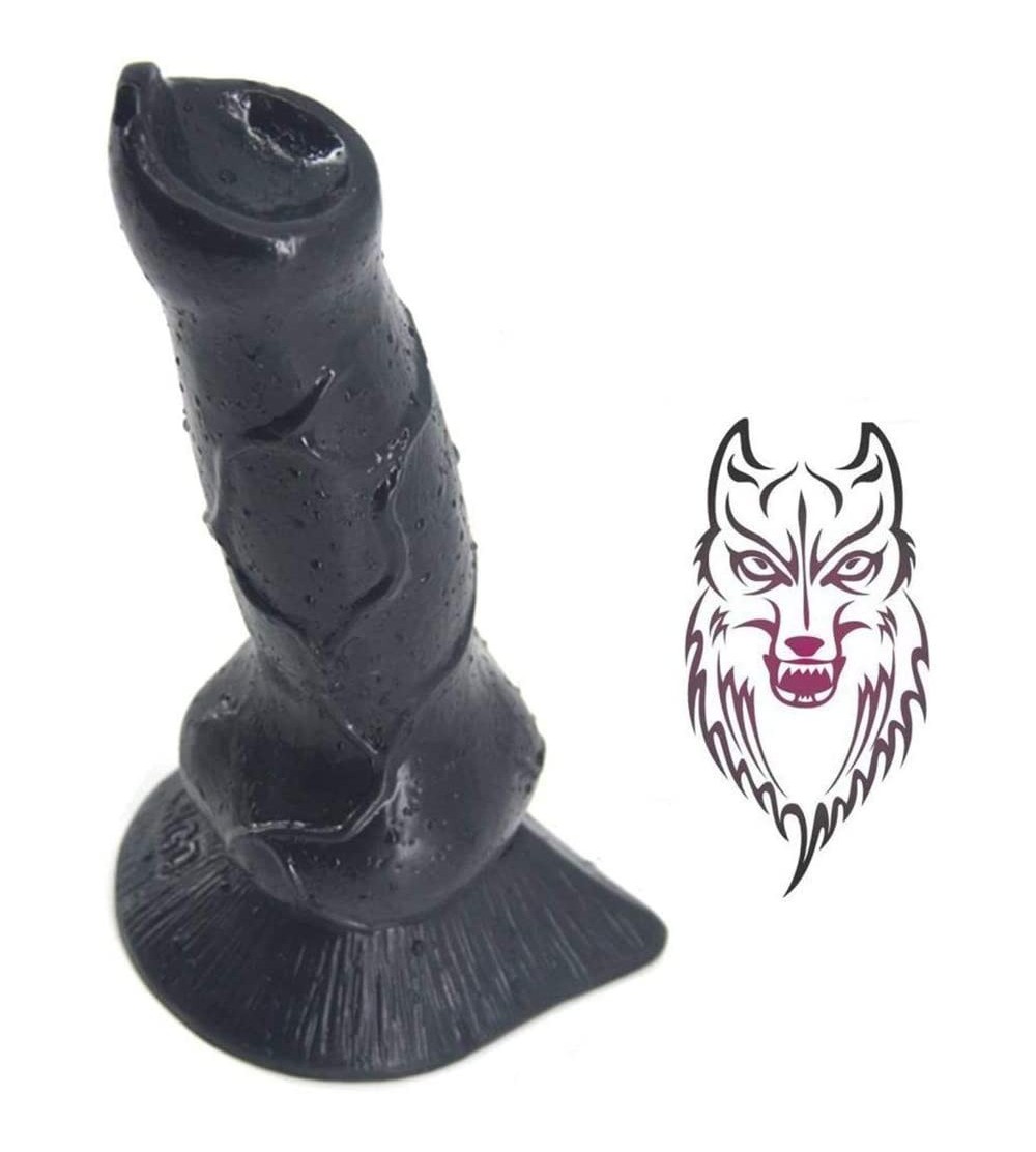 Dildos Animal Penis 7.3" Realistic Wolf Dildo Big Size Cock Anal Plugs Artificial Sex Toys (Black) - Black - CS183YIIQI5 $16.87