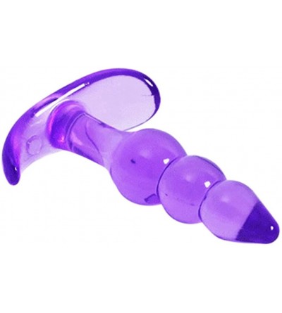 Anal Sex Toys Silicone Anal Butt Plug G-Spot Stimulation Suction Cup Jelly Dildo Anal Toys - Purple - CD18CR3LKS7 $8.35
