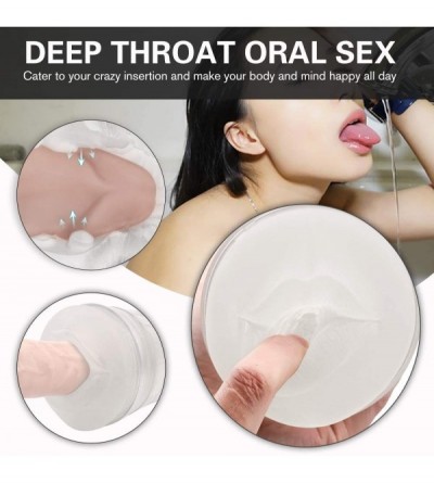 Male Masturbators Male Masturbator Cup- Transparent 2 in 1 Pocket Pussy with 3D Realistic Textured Vagina- Lip Oral Sex Real ...