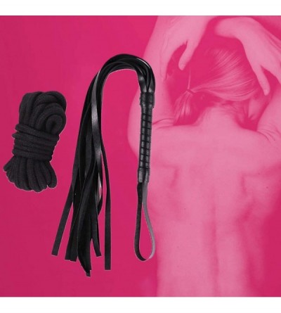 Paddles, Whips & Ticklers 1Set Adult BDSM Secs Collar Chain Clip Whip Gaming Leather Toys - Pink - CB19HII38DI $15.34