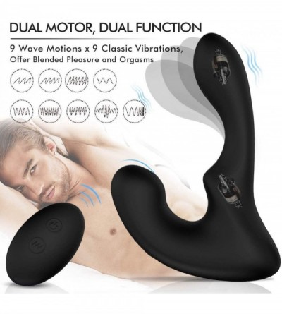 Vibrators Wave-Motion Vibrating Prostate Massager Remote Controlled 9 Speeds G-Spot Vibrator Anal Sex Toy for Men- Women and ...