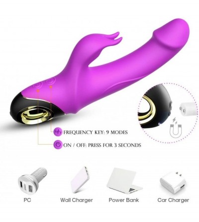 Vibrators G-spot Rabbit Vibrator with Bunny Ears for Clitoris Vagina Stimulation- Realistic Dildo Vibrator with Dual Powerful...