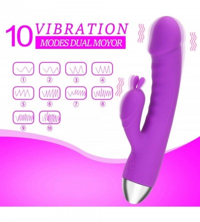Vibrators Rabbit Vibrators-G-Spot Double-Headed Model-Double Shock Climax Rabbit-10 Frequency Vibration- Bendable- Waterproof...