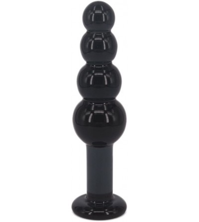 Anal Sex Toys Crystal Beads Anal Butt Plug Trainer Sex Toy for Beginners- Glass Pleasure Wand (Black) - Black - CK1820N5G3C $...