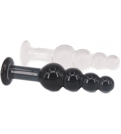 Anal Sex Toys Crystal Beads Anal Butt Plug Trainer Sex Toy for Beginners- Glass Pleasure Wand (Black) - Black - CK1820N5G3C $...