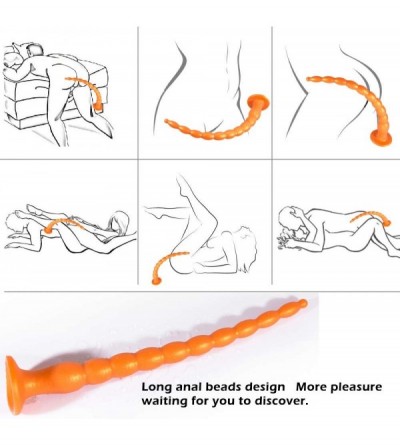 Anal Sex Toys Long Anal Beads Dildo【2020New Style】Flexible Liquid Silicone Anal Butt Plug with Strong Suction Cup- Extra Soft...