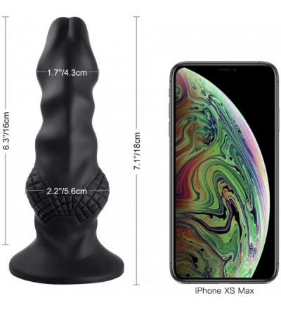 Dildos Liquid Silicone Dildo with Suction Cup for Hands-free Play-Realistic Snake Head Dong Animal Dildo Black-1 Water-Based ...