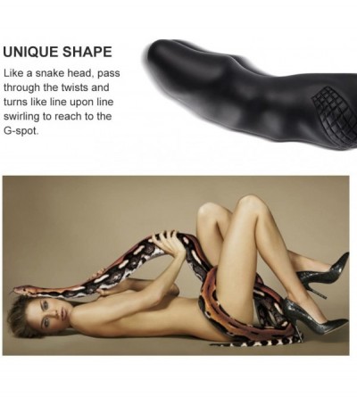 Dildos Liquid Silicone Dildo with Suction Cup for Hands-free Play-Realistic Snake Head Dong Animal Dildo Black-1 Water-Based ...
