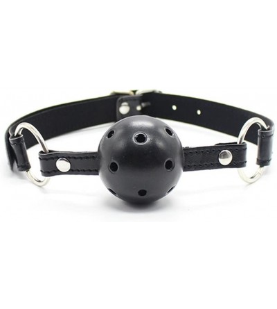 Gags & Muzzles Role Play Halloween Masquerade Restraints Flirting S&M BDSM Fetish Bondage Mouth Gag-Hollow Out Ball (Black) -...