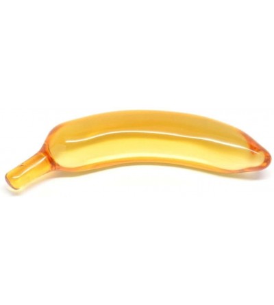 Dildos Metro Shop Amber Banana Glass Gem Dildo Dong Anal Vagina G Spot Sex Toy Waterproof with Bag - C611LEHYT7P $14.06