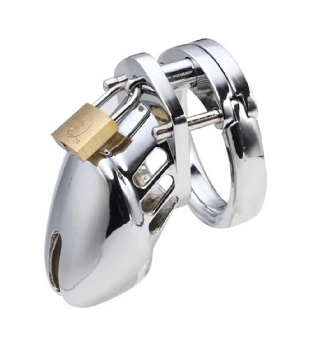 Chastity Devices Zinc Alloy Male Chastity Adult Sex Toys Male Chastity Lock with Three Metal Rings (Approx 1.57"/1.77"/1.97")...