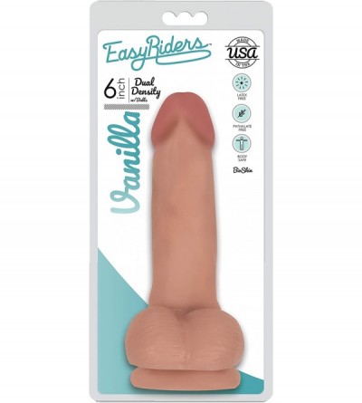 Dildos Easy Riders 6 Inch Dual Density Dildo with Balls- Flesh - CT18NGXDH3T $15.85