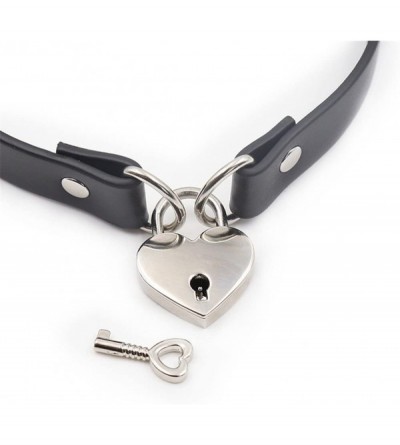 Restraints Neck Collar for Sex- Punk Necklace Leather Vintage Choker Slave Collar Restraint Bondage with Heart Shaped Lock - ...