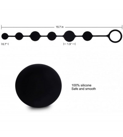Anal Sex Toys Butt Plug with Silicone Anal Bead Anal Sex Toys with Safe Pull Ring in Black - Black - CO1200UM1CL $11.37