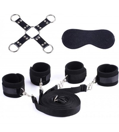 Restraints Sex Bondage Kit BDSM Versatile Adjustable Bedroom Restraints Set with Ankle Cuff and Wrist Handcuffs Blindfold Hog...