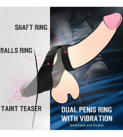 Male Masturbators Vibrating Penis Ring with Taint Teaser & Double Sided Masturbator Pocket Pussy with Realistic Mouth and Vag...