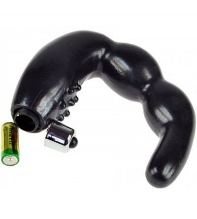 Anal Sex Toys LeLuv Black Silicone Vibrating Prostate Massager with Bag Men G Spot Anal - CY11EXGSVS7 $11.93