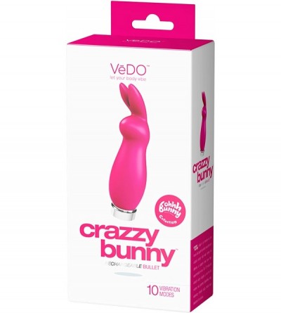 Vibrators Crazzy Bunny Rechargeable Bullet - Pretty in Pink - Pretty in Pink - CU12N3DSWHV $25.62
