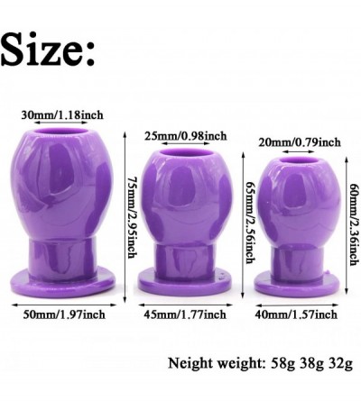 Anal Sex Toys Peekers Hollow Butt Plug Set (3 Piece) Anal Tunnel Sex Product for Man (Purple) - Purple - CB1945YHIT5 $7.38