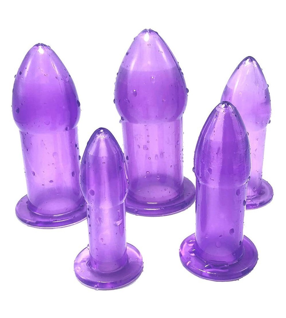 Anal Sex Toys 5 Piece Anal Trainer Set Butt Plug Hollow Prostate Massager (Purple) - Purple - C4197037289 $17.99