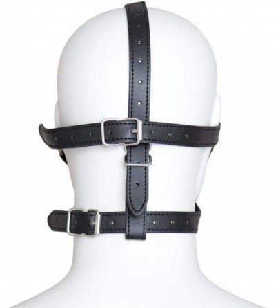 Gags & Muzzles Colored Hollow Grommet Ball- Harness Type Blindfold Gag - black - C2197EOTHZ9 $21.52