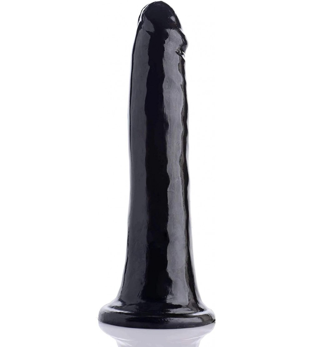 Anal Sex Toys Slim Dildo- Black- 8 Inch - Black - C812O7NAYE7 $21.93