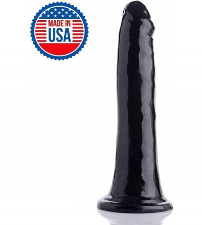 Anal Sex Toys Slim Dildo- Black- 8 Inch - Black - C812O7NAYE7 $21.93