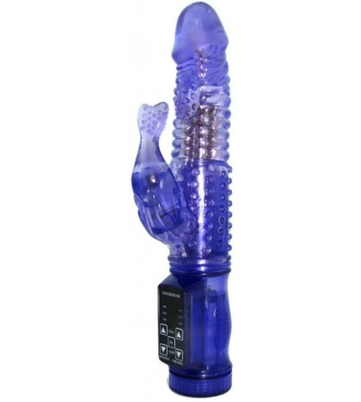 Vibrators Vibrator for Women Slim Line Passion Wave Vibrator Dildo with Clitoral Stimulation and Rotating Pearls in Head - C3...