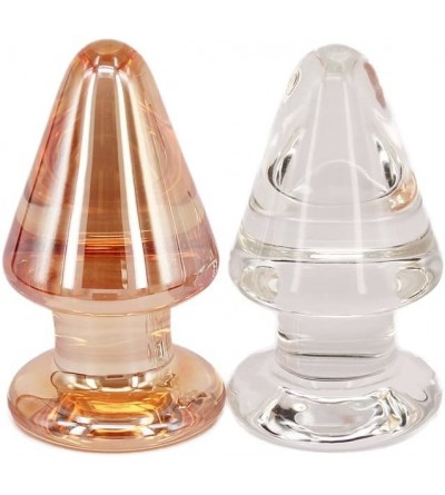 Anal Sex Toys Anal Trainer Butt Plugs Big NOT for Beginners- Elite Glass Anal Sex Toy Butt Plug (Gold) - Gold - CZ1845NIC3X $...
