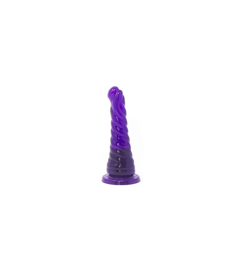 Dildos Healthy Vibes Spiral Anal Dildo 6'' Soft Purple Jelly Probe For Men- Women- and Couples Phthalate-Free- Non-Toxic- Suc...