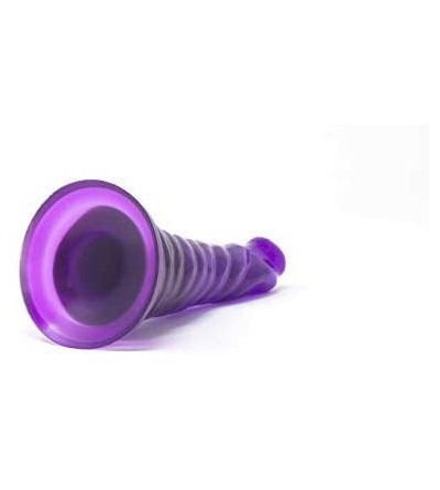 Dildos Healthy Vibes Spiral Anal Dildo 6'' Soft Purple Jelly Probe For Men- Women- and Couples Phthalate-Free- Non-Toxic- Suc...