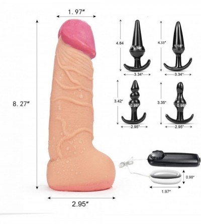 Dildos 8.27" Realistic Dildo Male Masturbator Adult Sex Toy Silicone Soft Ass Anal Hollow Penis Sleeve 2 in 1 Dong Dildo Mini...