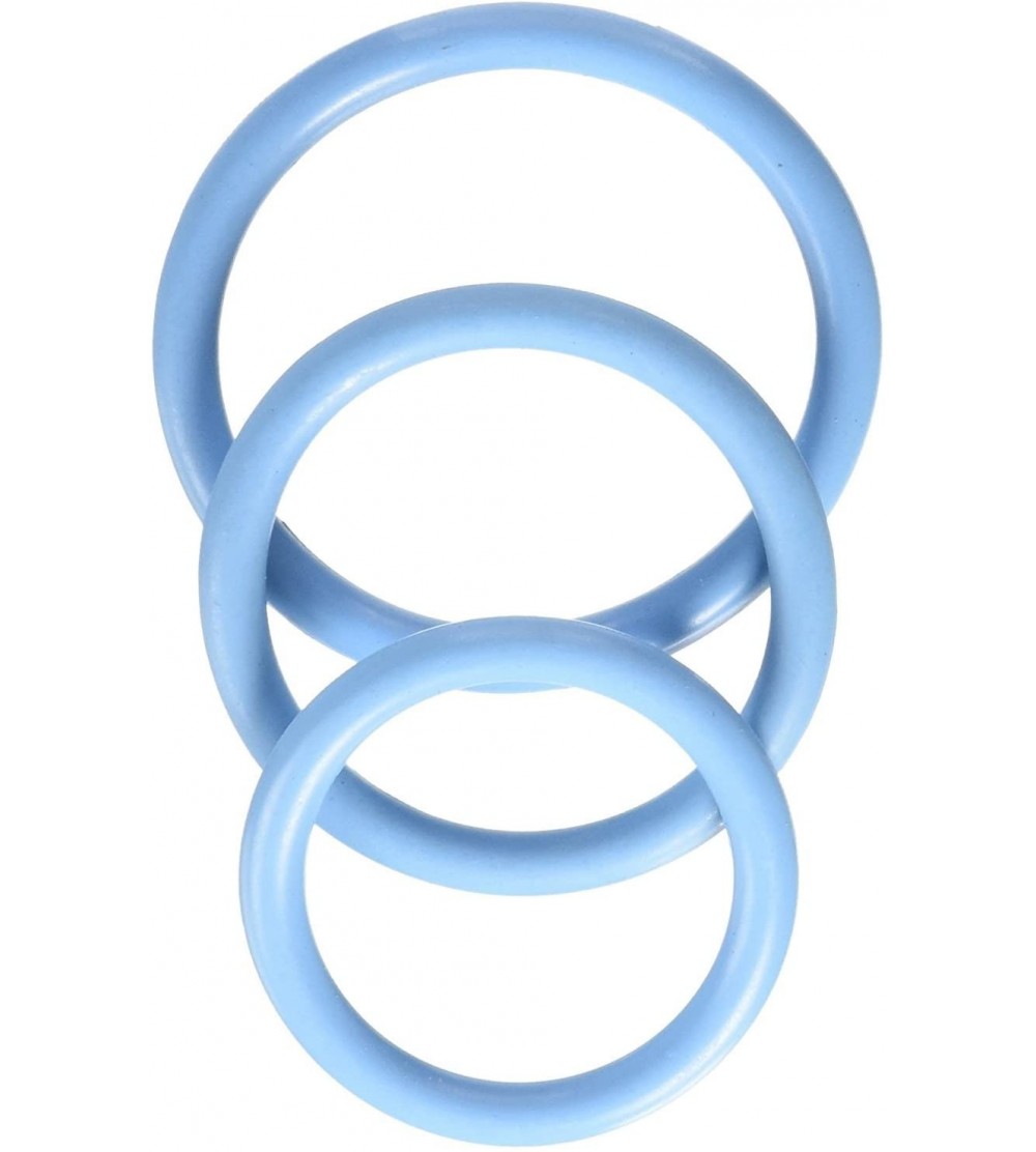 Penis Rings C- Rings Nitrile Male Enhancement Exercise Bands Set of 3 Rings Discreet Packaging Sky Blue - Sky Blue - CJ185U67...