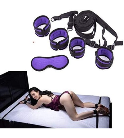 Restraints Bed Restraints Kit Under Bed Bondage Eye Mask Blindfolds Soft Wrist and Ankle Handcuffs with Restraint Straps Rope...