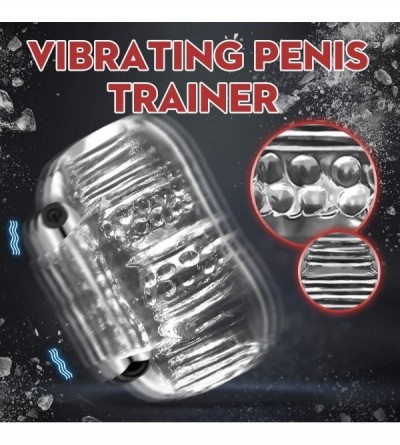 Male Masturbators Vibrating Male Masturbator with Detachable Bullet-Crystal Men Masturbation Penis Massager with 10 Vibration...