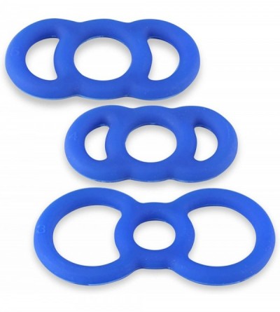 Penis Rings Cock Rings EYRO Slippery Blue Silicone Erectile Dysfunction .5 Inch Through .7 Inch Unstretched Diameter 3 Pack S...