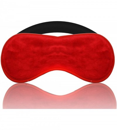 Blindfolds Soft Velvet Cloth Blindfold Eye Mask- Fur Leather Handcuffs Good for Sex Play - Red - CX18EIUGANI $12.53