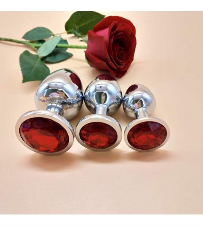 Anal Sex Toys 3 Pcs Crystal Glass Amal Plug Round Shaped with Jewelry for Men Women - White - CN18XWI5LUX $8.73