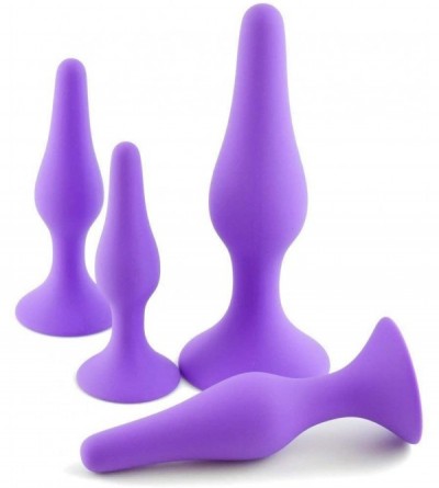 Anal Sex Toys 4Pcs/Set Soft Medical Silicone Trainer Kit ànâ.les Plù-.gs Beginner Set for Women and Men (Purple) - Purple - C...