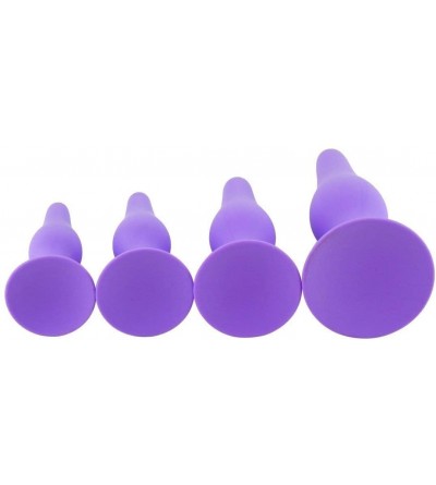 Anal Sex Toys 4Pcs/Set Soft Medical Silicone Trainer Kit ànâ.les Plù-.gs Beginner Set for Women and Men (Purple) - Purple - C...