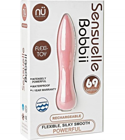Vibrators NU Sensuelle Bobbii Flexible Silicone 69 Function USB Rechargeable Waterproof Bullet Massager- Pink - CW18042XRKR $...