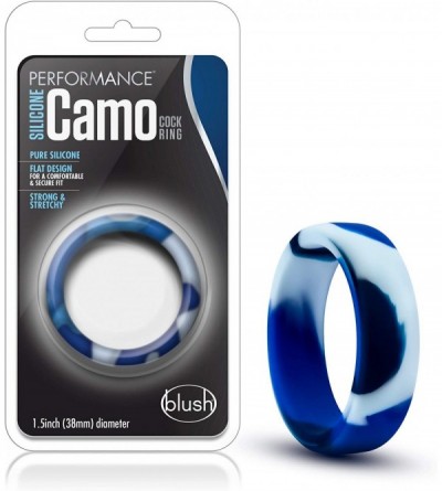 Penis Rings Performance Camo Silicone Cock Ring- Soft- Stretchy- Sex Toy for Men- Sex Toy for Couples - Blue Camouflage - C81...