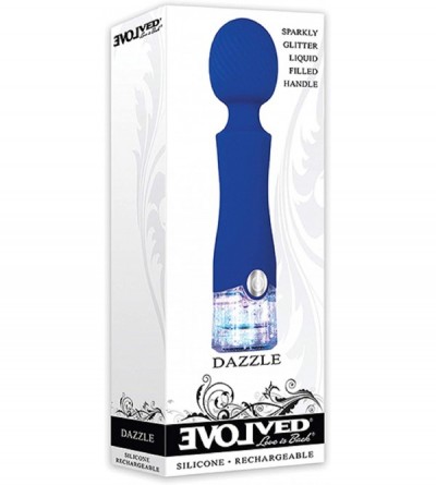Vibrators Love Is Back Dazzle Silicone Rechargeable Wand Massager Vibrator- Blue - CA18A652CWY $24.26