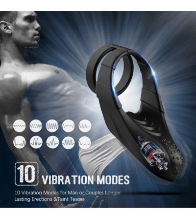 Penis Rings Silicone Male Enhancement Exercise Vibrating Duck Rings for Men for Sex Waterproof Electric Vibrate Multi Speeds ...