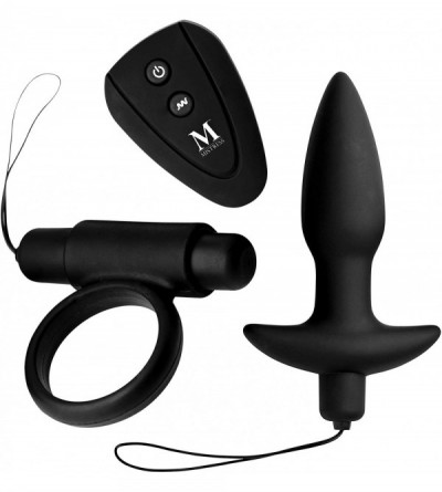 Anal Sex Toys Remote Silicone Cock Ring and Anal Plug Set - CN18K2900CK $30.04