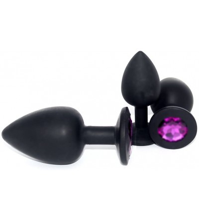 Anal Sex Toys Anal Sex Trainer 3PCS Silicone Jeweled Butt Plugs- Anal Sex Toys Kit for Starter Beginner Men Women Couples- Bl...