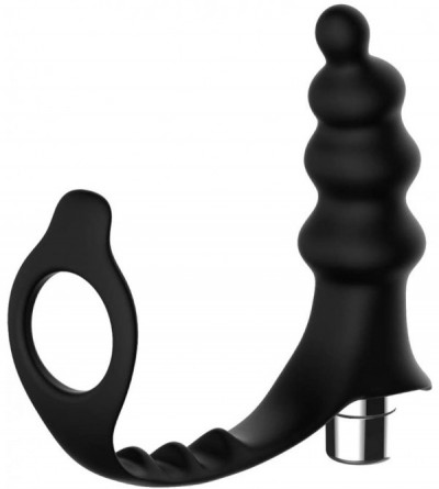 Anal Sex Toys Vibrating Anal Beads Butt Plug with Cock Ring- Rechargeable Male Prostate Massager 10 Vibration Modes Anal Sex ...
