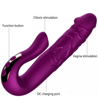 Vibrators G Spot Rabbit Vibrator Realistic Dildo Tongue Licking Vibrator Clitoris Stimulation Sex Toy for Couple Female - Pur...