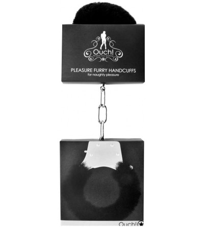 Restraints Pleasure Furry Handcuffs- Black - Black - C711BFNXBZJ $13.27